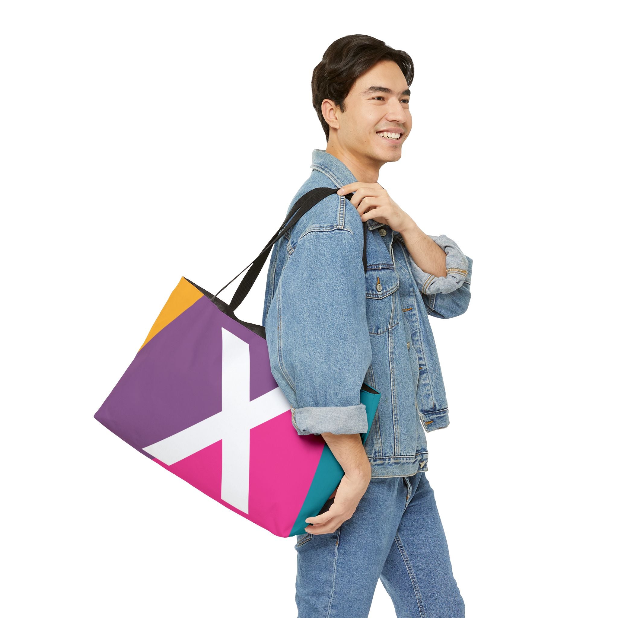 Personalized 'X' Colorblock Tote Bag — Monogram Weekender Tote