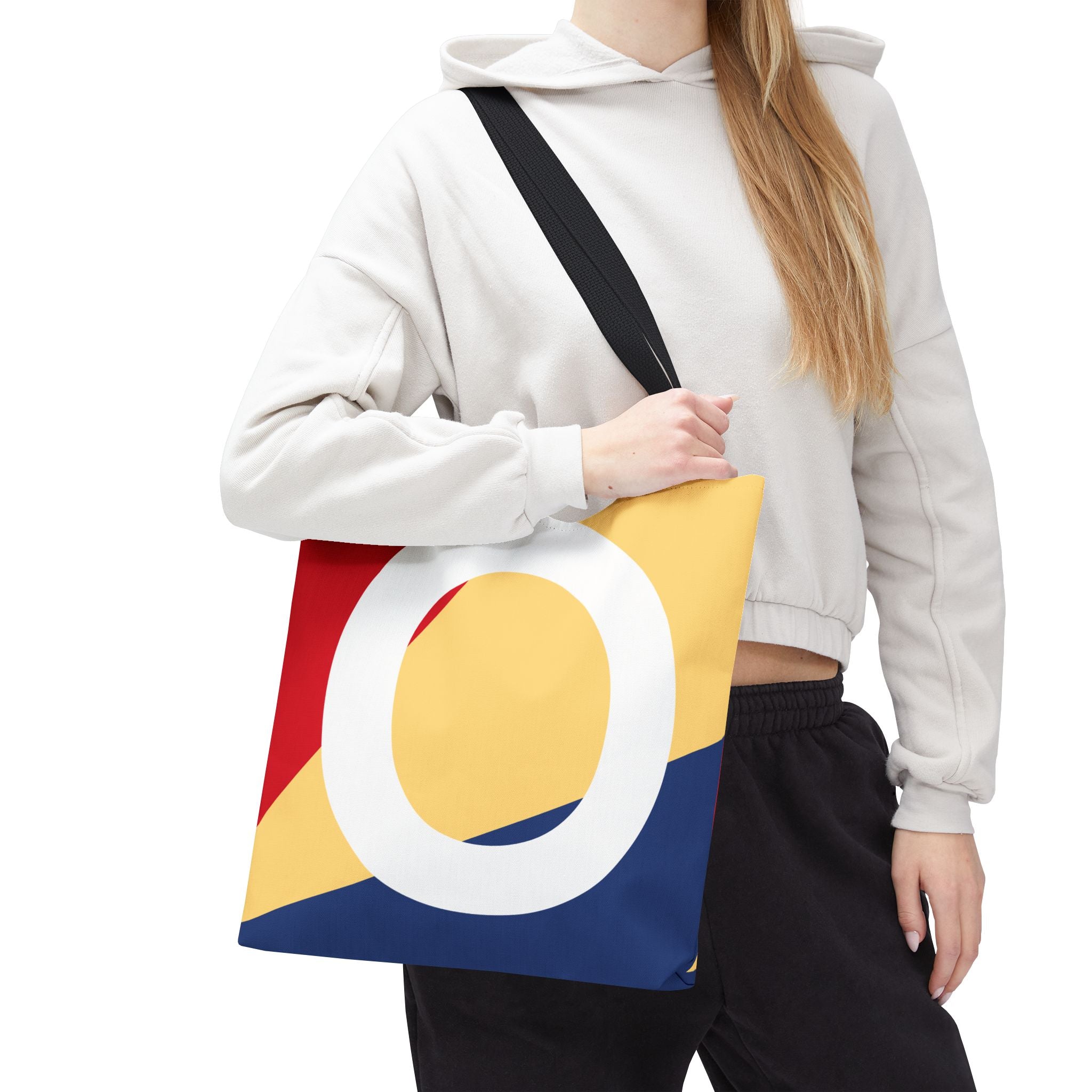 Monogram 'O' Colorblock Tote Bag — Personalized Initial O Shoulder Tote
