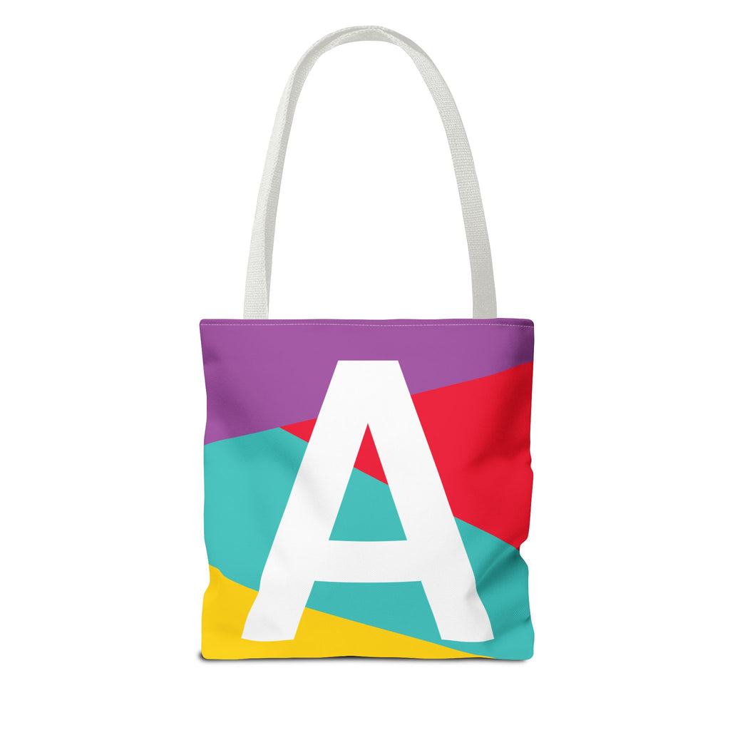 Monogram 'A' Colorblock Tote Bag — Personalized Initial A Shoulder Tote