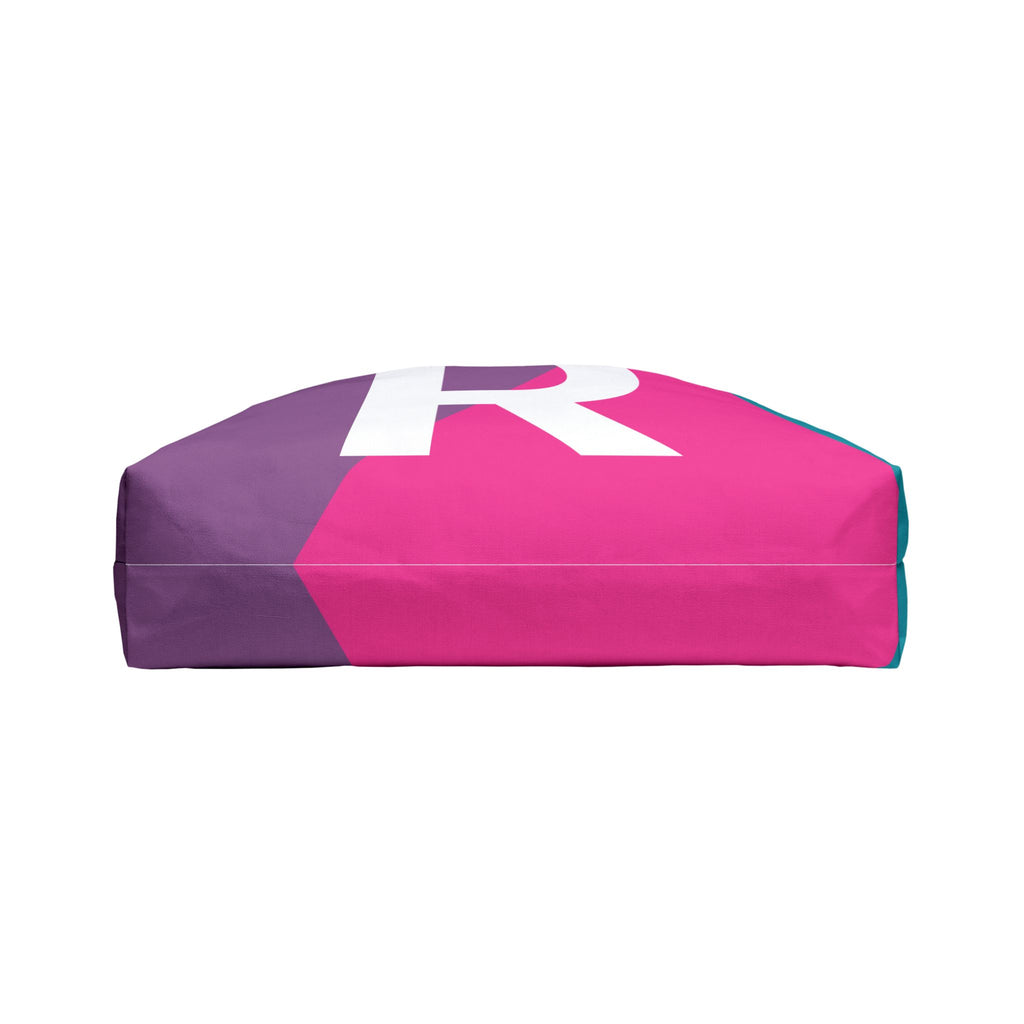 Personalized 'R' Colorblock Tote Bag — Monogram Weekender Tote