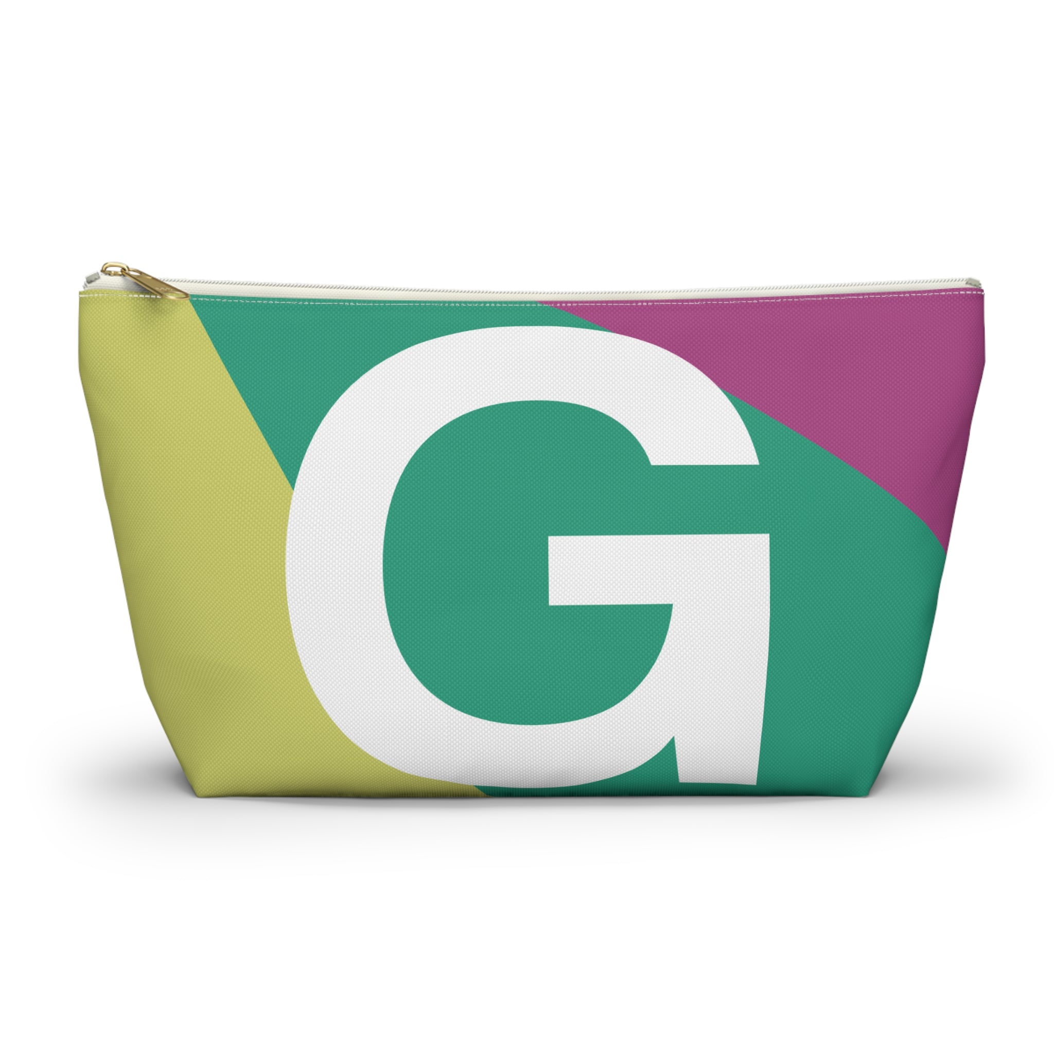 Initials Colorblock Accessory Pouch — Monogram G T-Bottom Cosmetic Bag