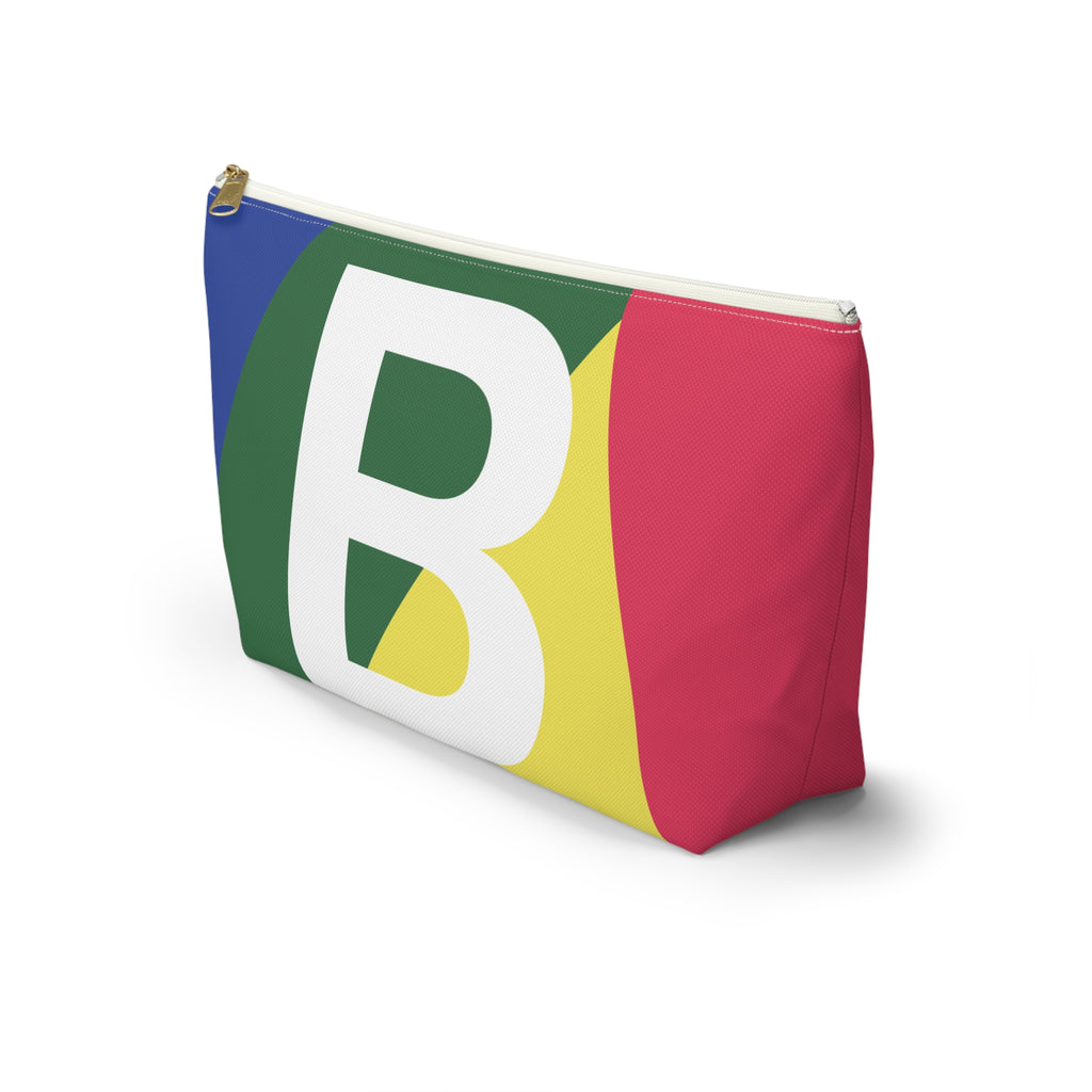 Initials Colorblock Accessory Pouch — Monogram B T-Bottom Cosmetic Bag