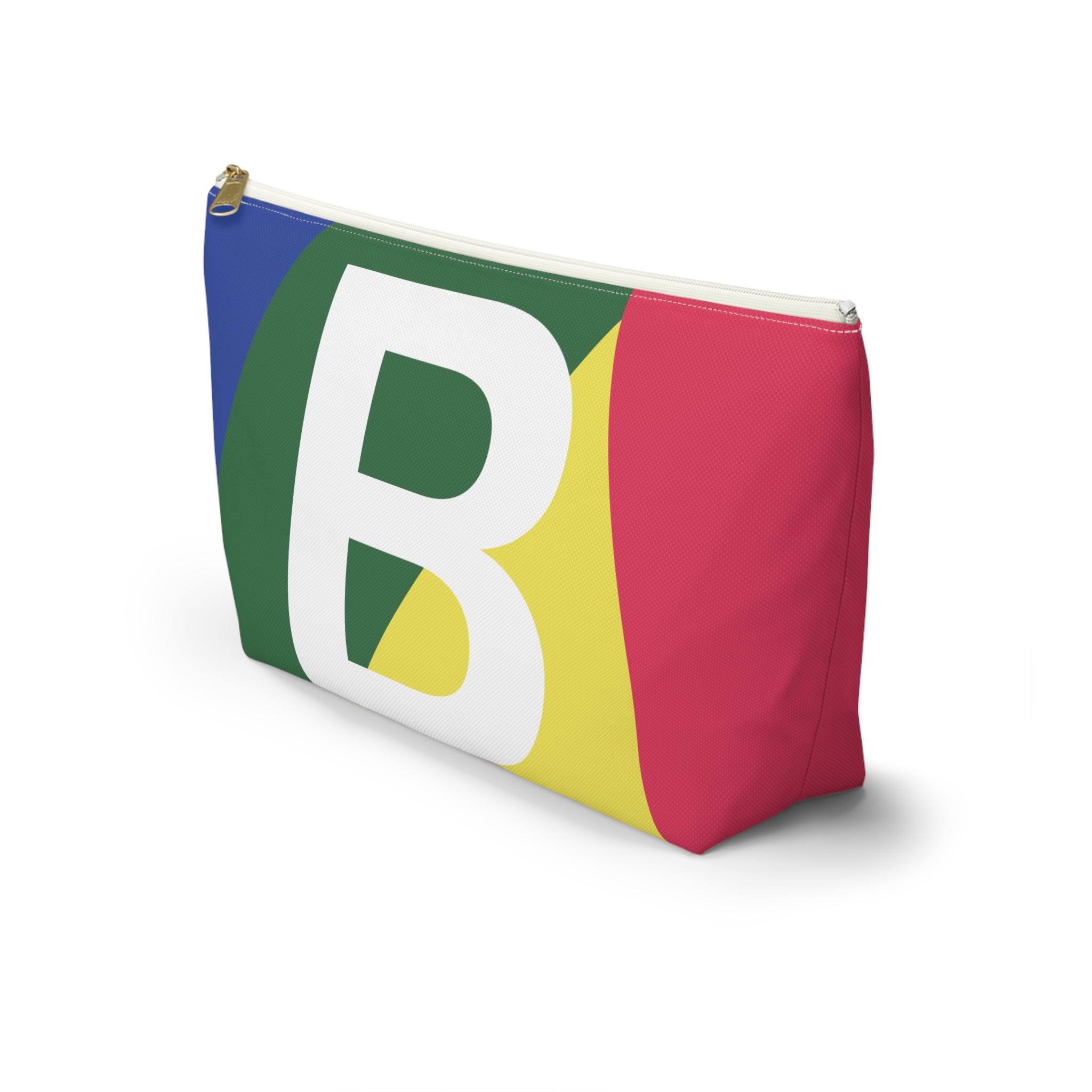 Initials Colorblock Accessory Pouch — Monogram B T-Bottom Cosmetic Bag