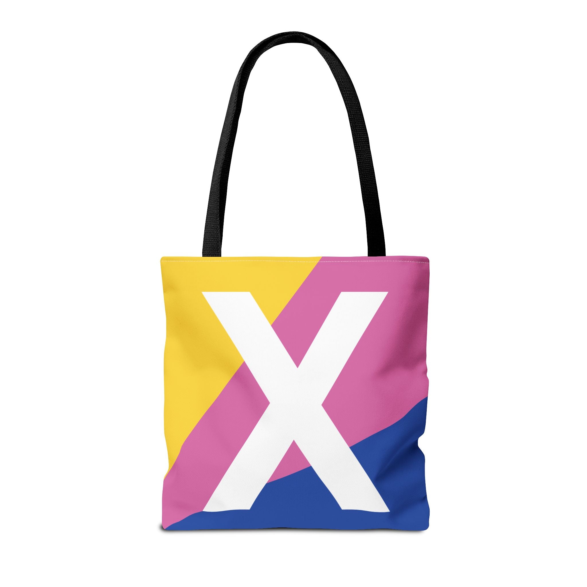 Monogram 'X' Colorblock Tote Bag — Personalized Initial X Shoulder Tote