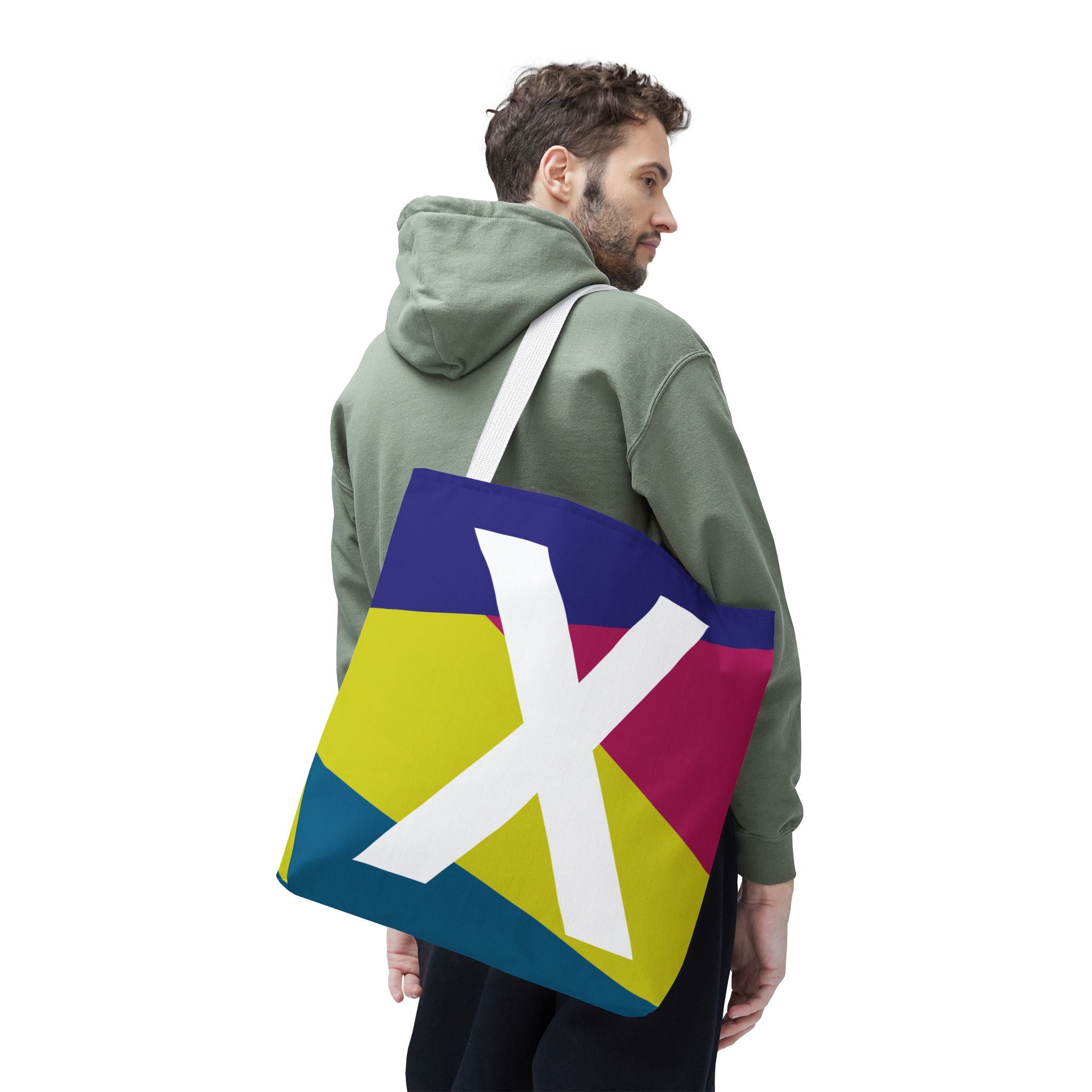 Monogram 'X' Colorblock Tote Bag — Personalized Initial X Shoulder Tote
