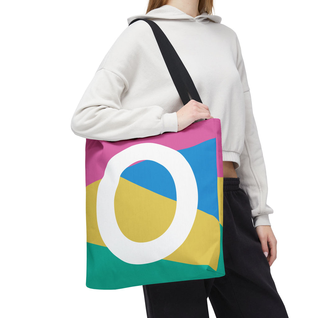 Monogram 'O' Colorblock Tote Bag — Personalized Initial O Shoulder Tote