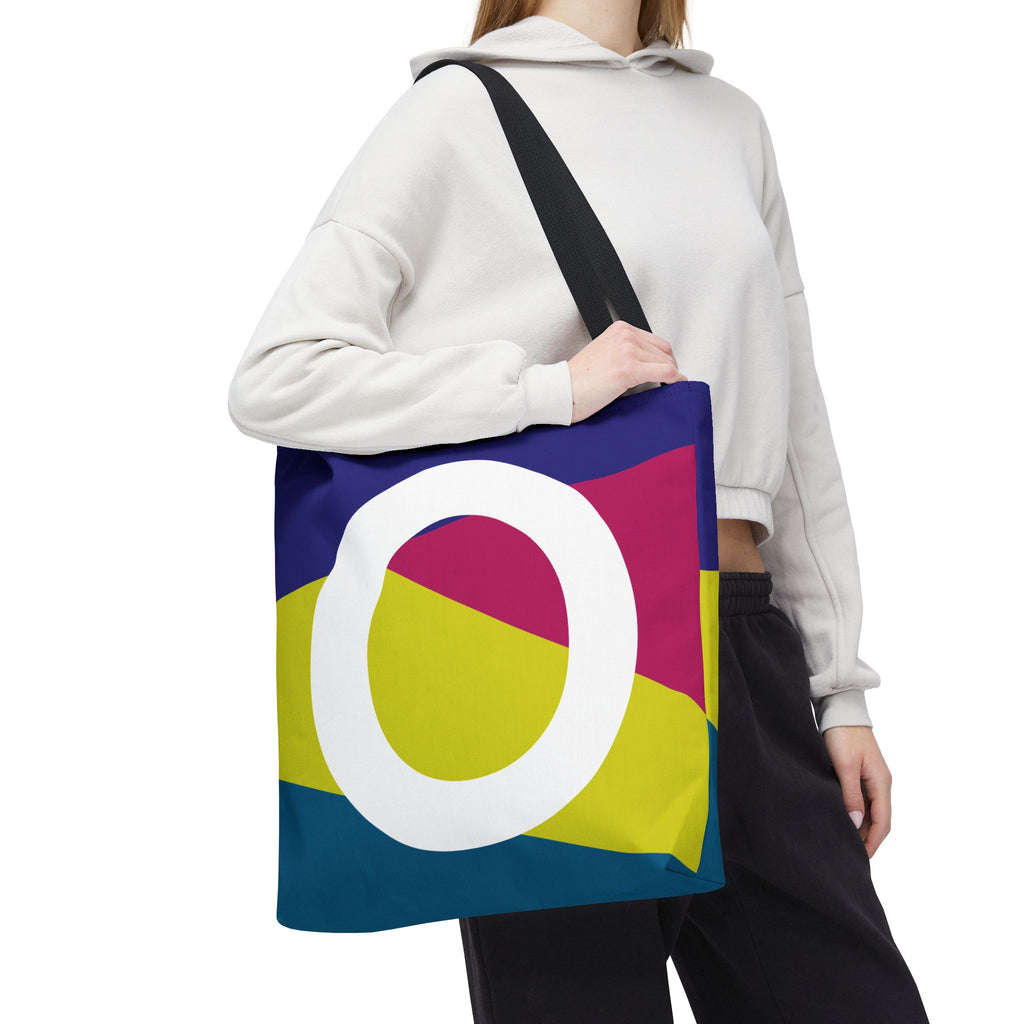 Monogram 'O' Colorblock Tote Bag — Personalized Initial O Shoulder Tote