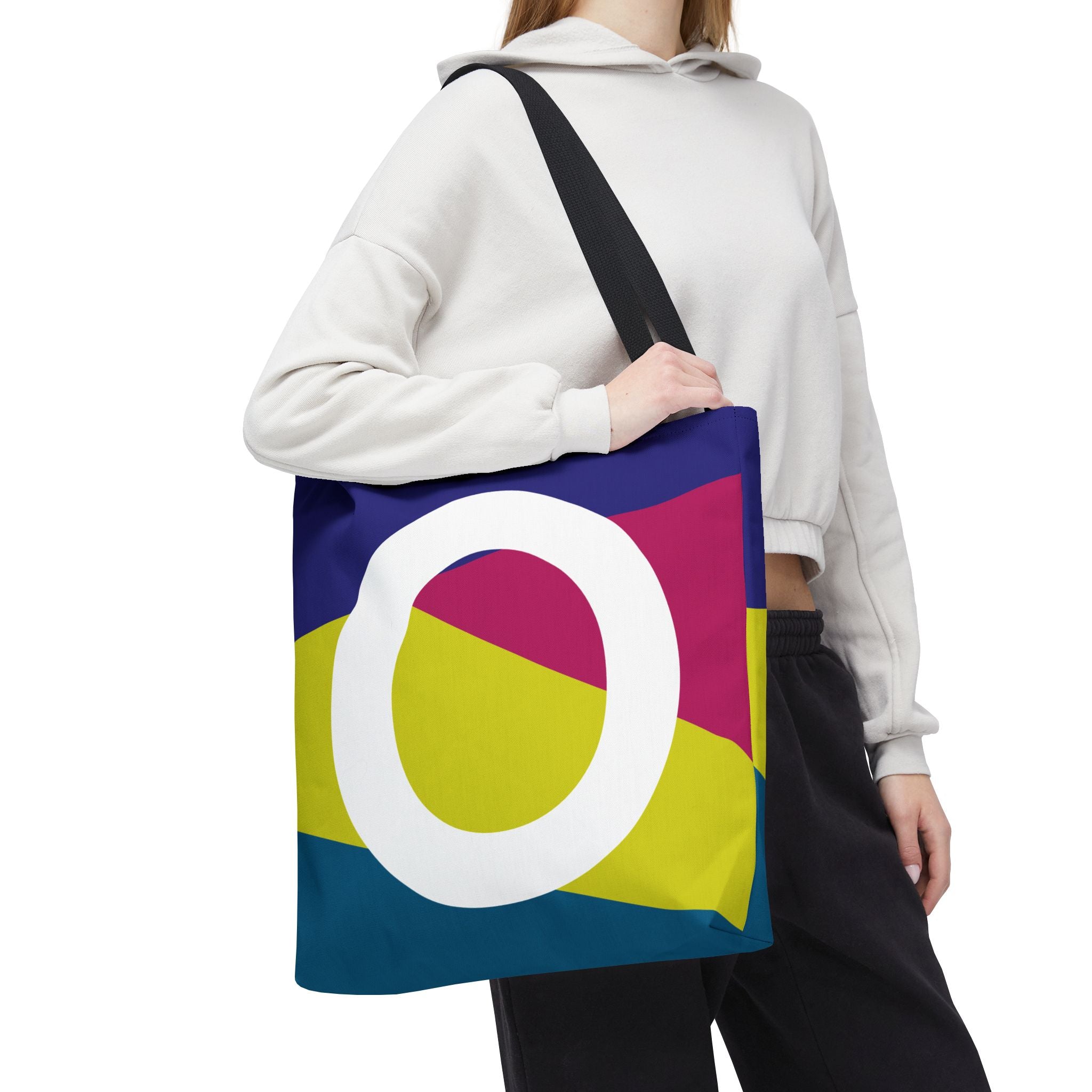 Monogram 'O' Colorblock Tote Bag — Personalized Initial O Shoulder Tote