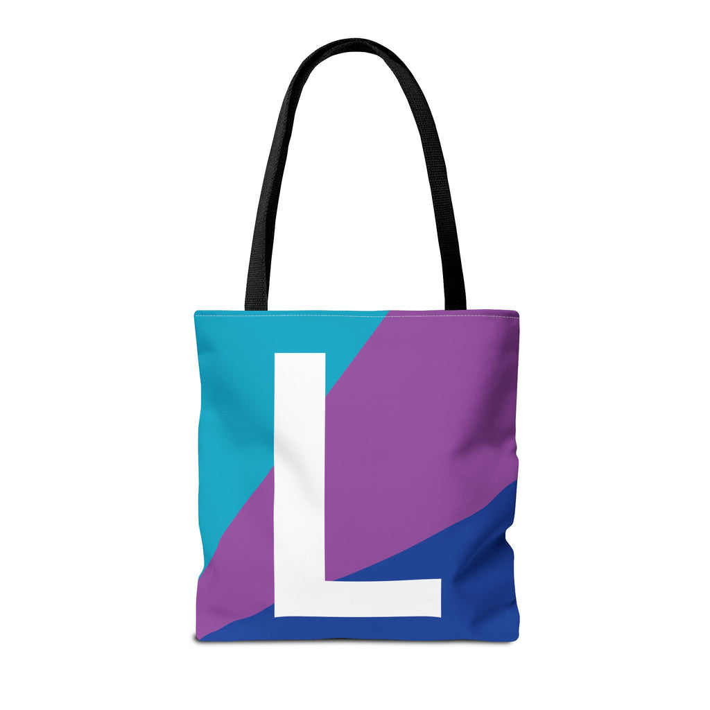 Monogram 'L' Colorblock Tote Bag — Personalized Initial L Shoulder Tote