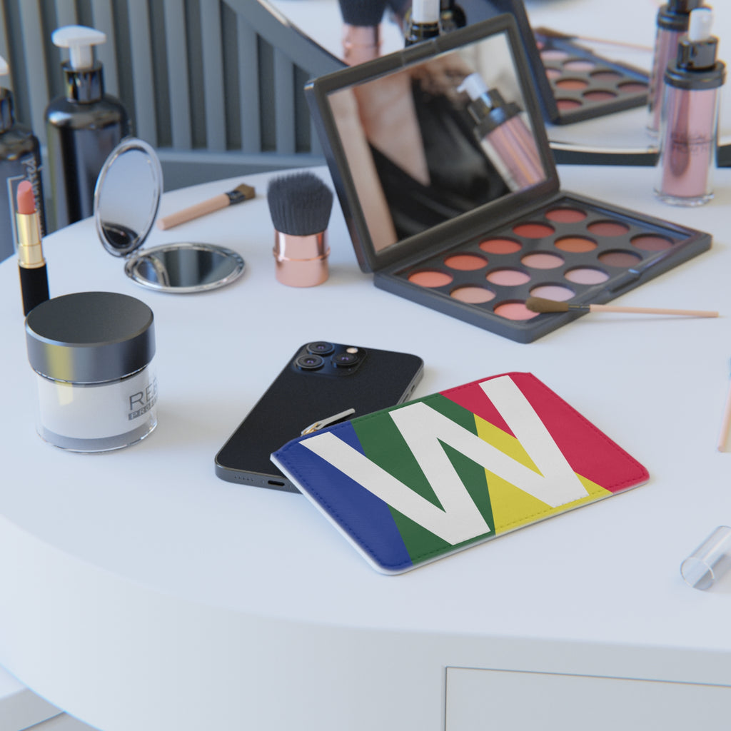 Initial W Mini Clutch — Colorblock Monogram Wristlet Wallet