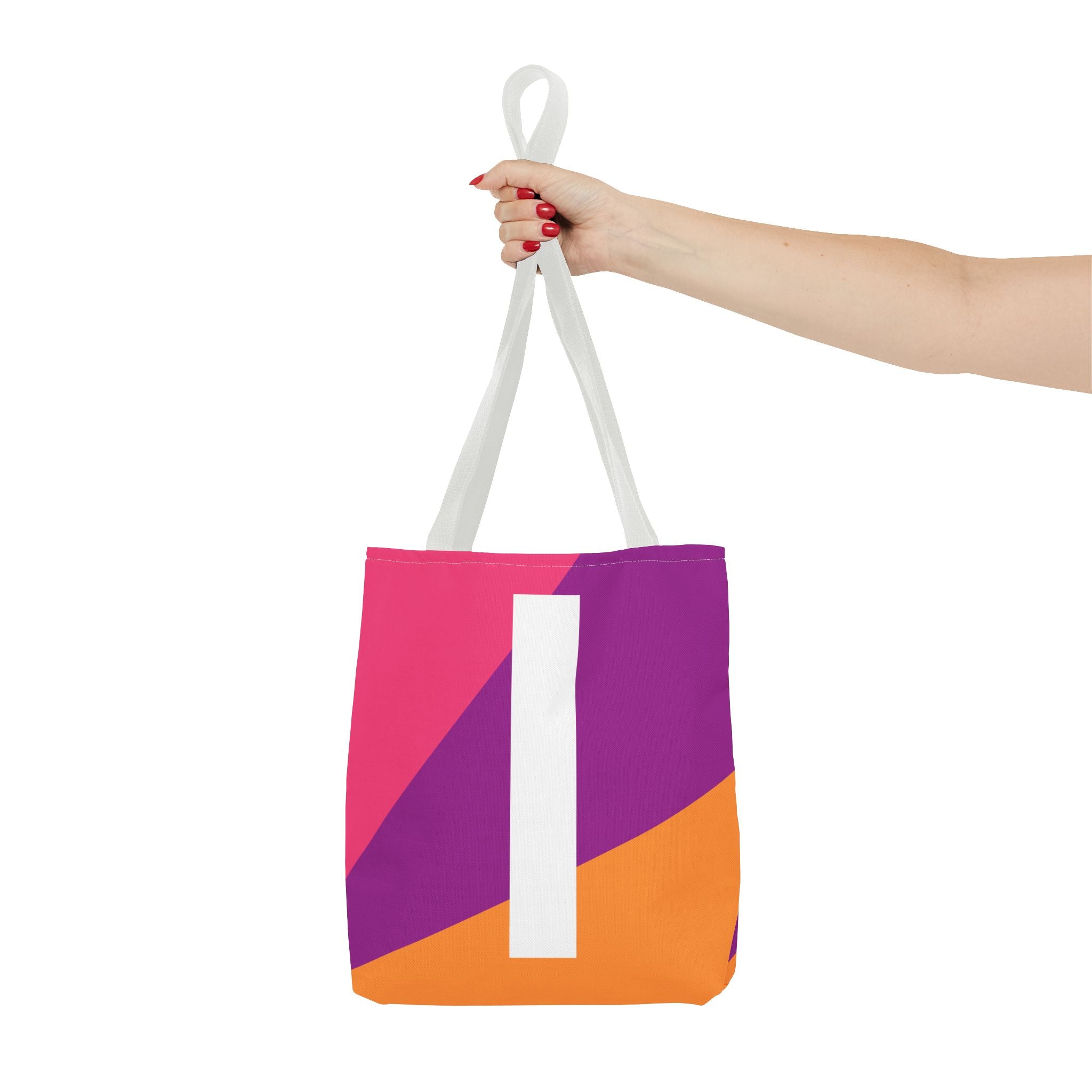 Monogram 'I' Colorblock Tote Bag — Personalized Initial I Shoulder Tote