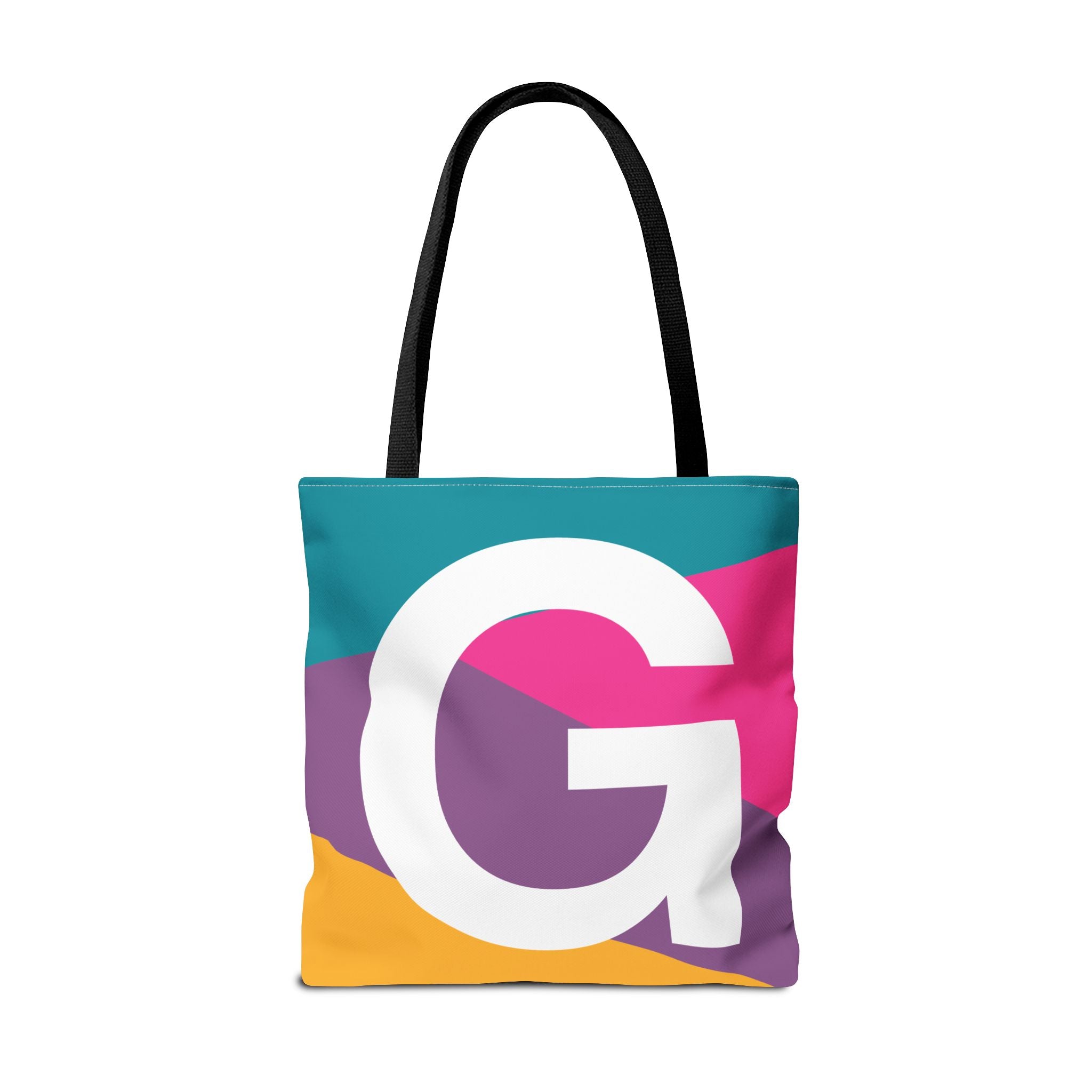 Monogram 'G' Colorblock Tote Bag — Personalized Initial G Shoulder Tote
