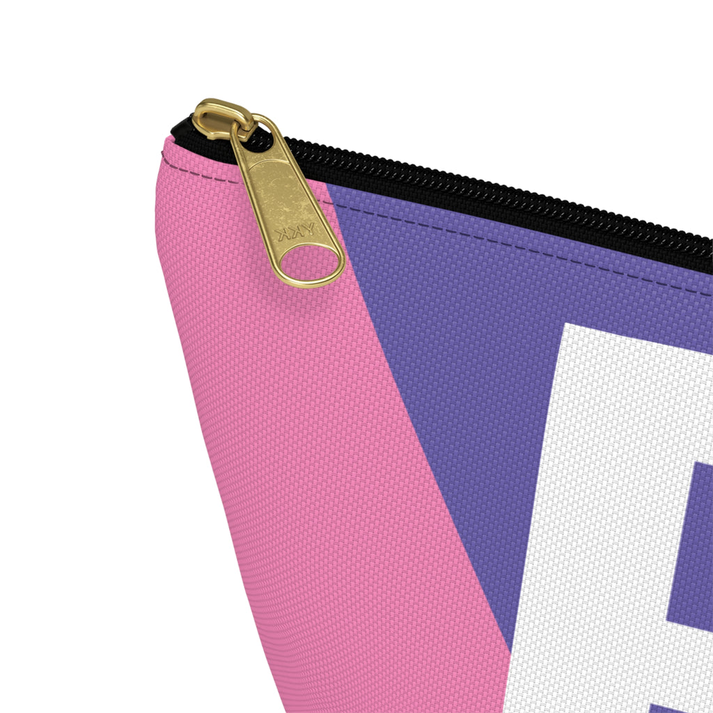 Initials Colorblock Accessory Pouch — Monogram B T-Bottom Cosmetic Bag