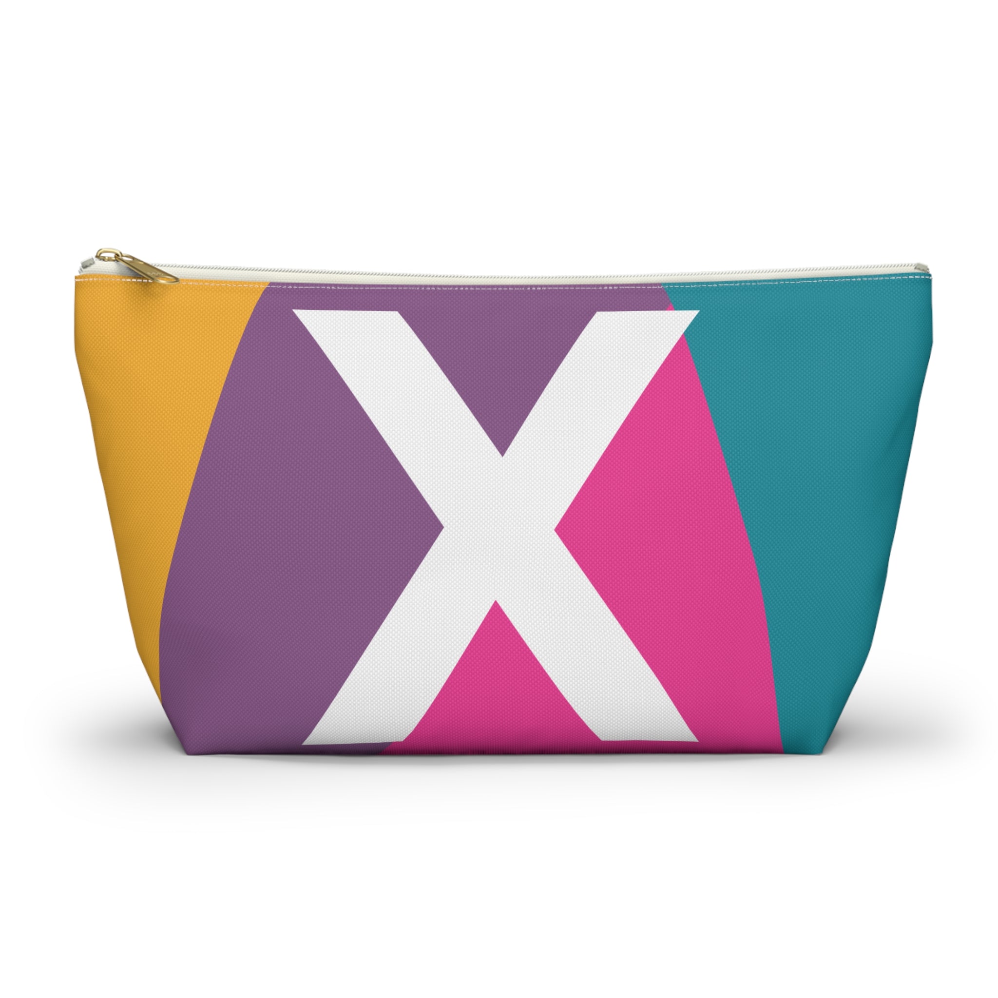 Initials Colorblock Accessory Pouch — Monogram X T-Bottom Cosmetic Bag