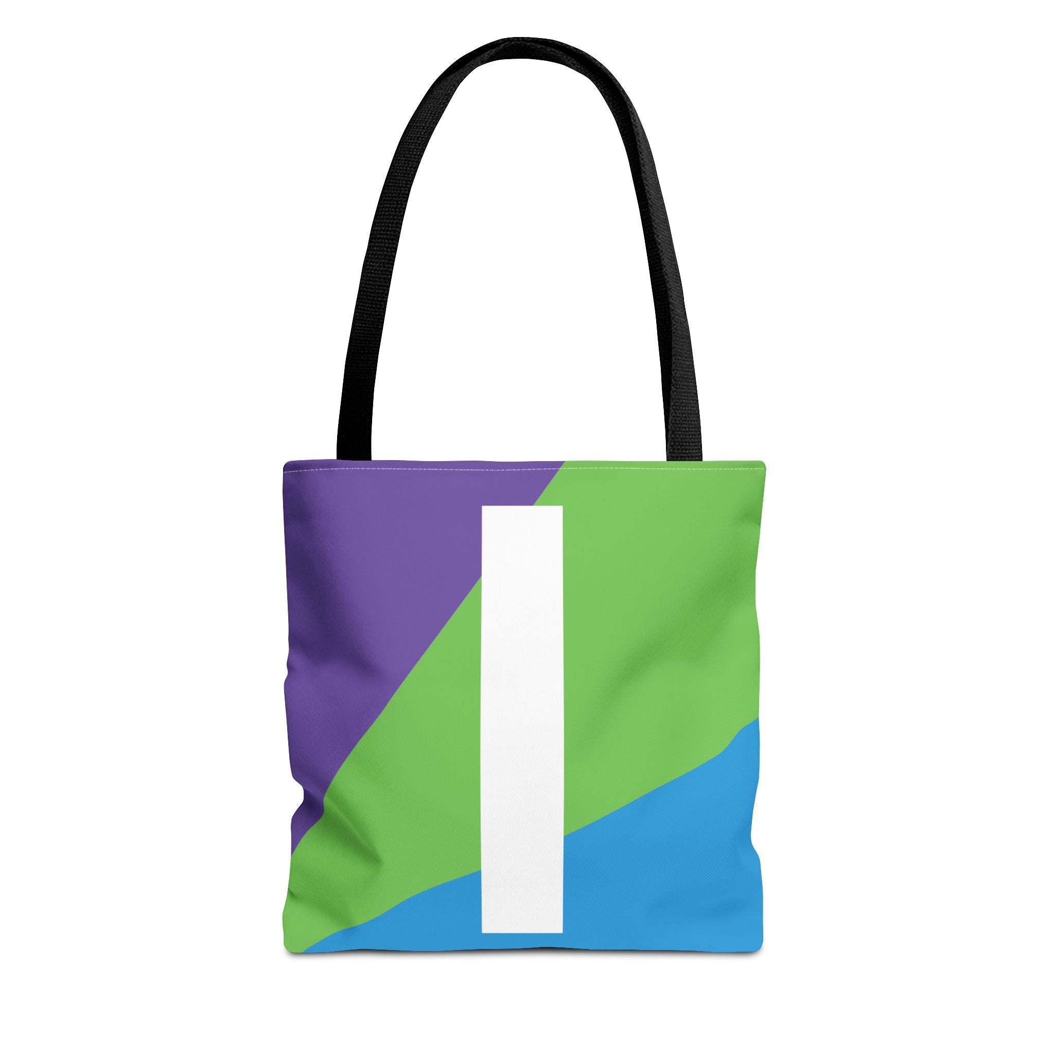 Monogram 'I' Colorblock Tote Bag — Personalized Initial I Shoulder Tote