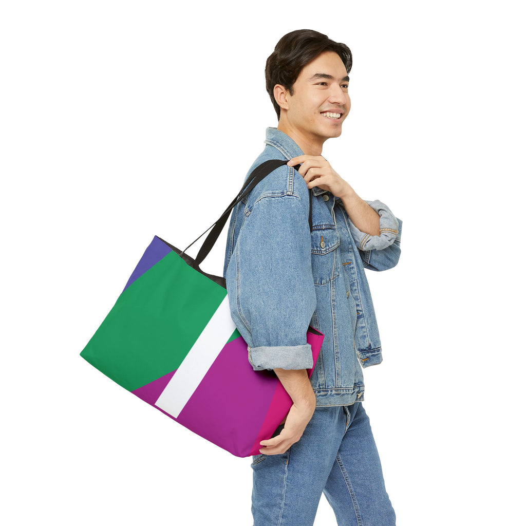 Personalized 'I' Colorblock Tote Bag — Monogram Weekender Tote