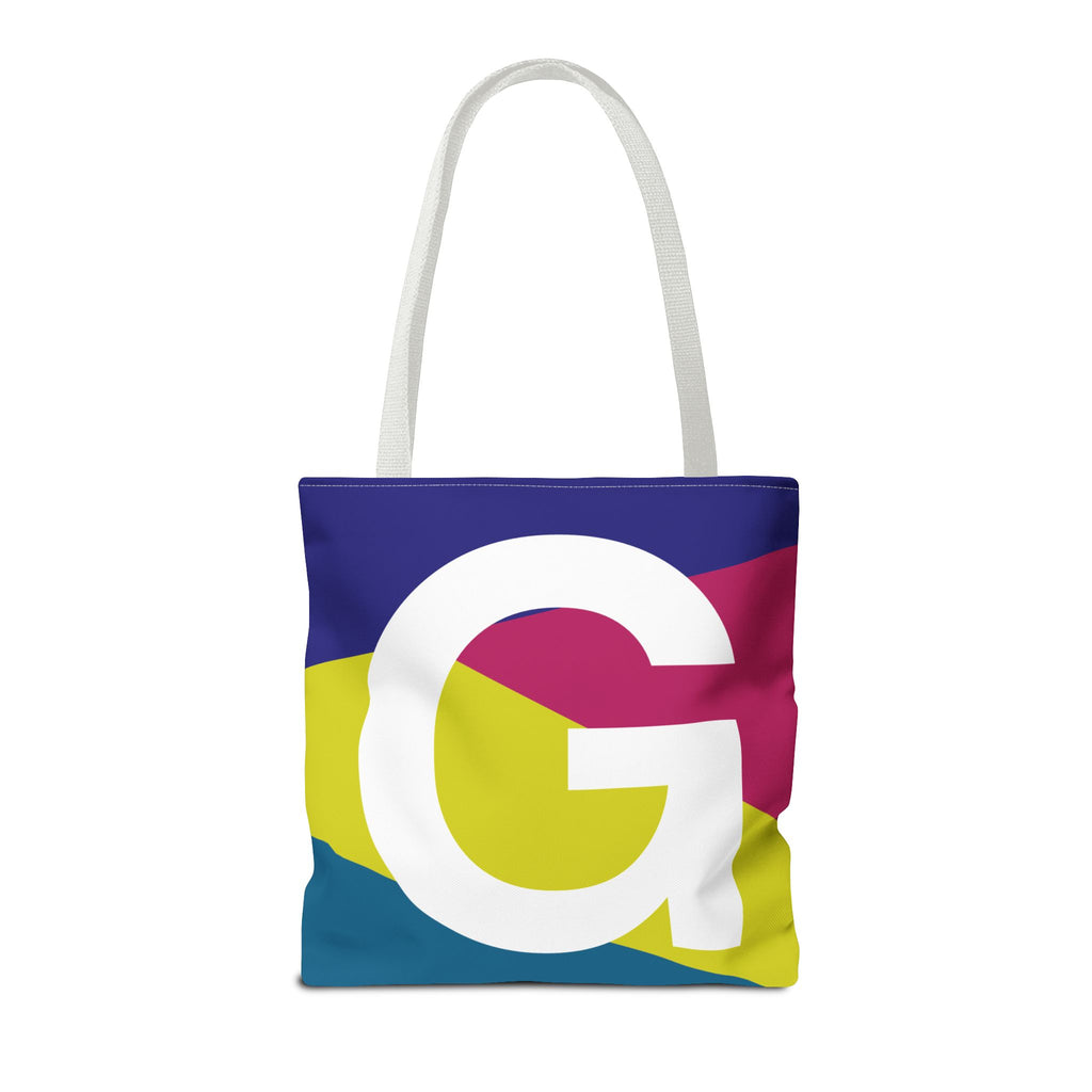 Monogram 'G' Colorblock Tote Bag — Personalized Initial G Shoulder Tote