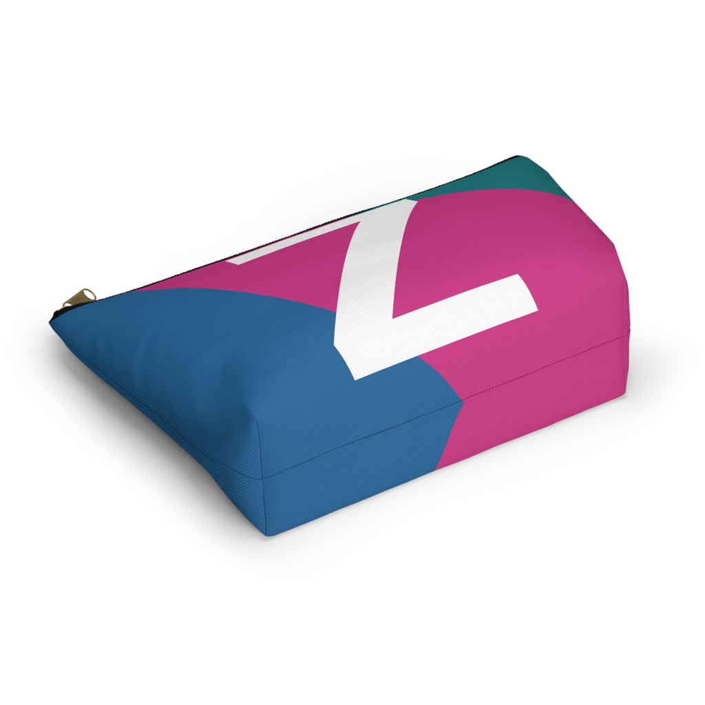 Initials Colorblock Accessory Pouch — Monogram Z T-Bottom Cosmetic Bag