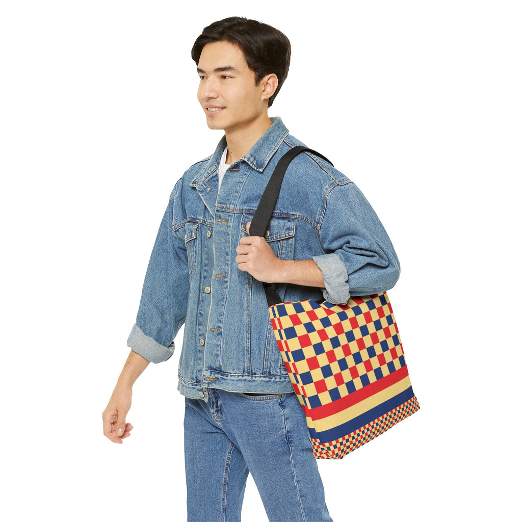 Colorblock Geometric Tote Bag