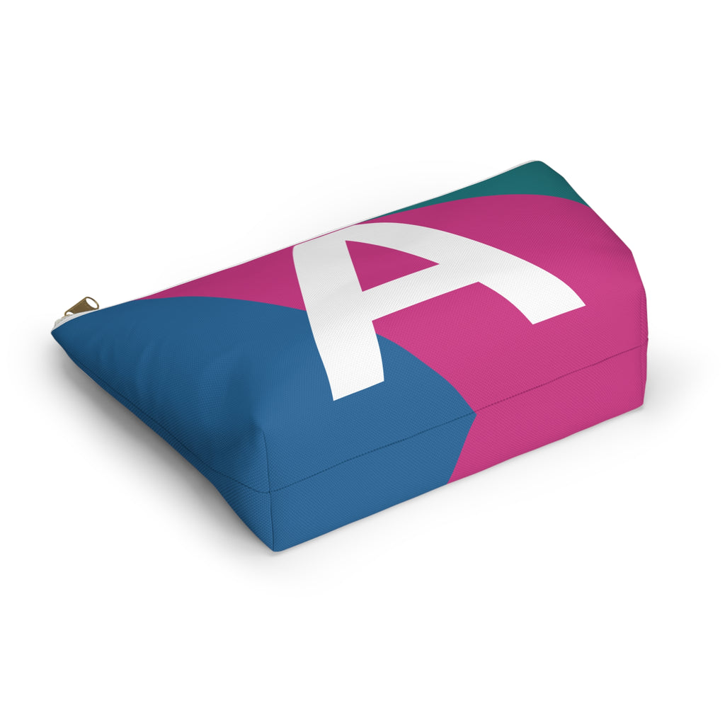 Initials Colorblock Accessory Pouch — Monogram A T-Bottom Cosmetic Bag