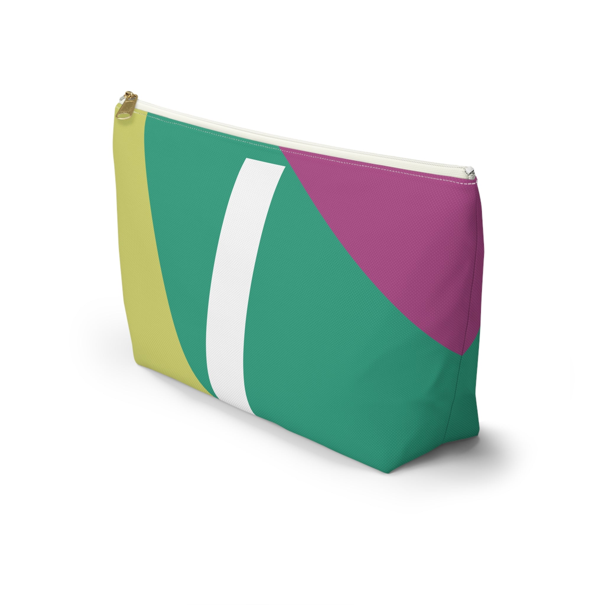 Initials Colorblock Accessory Pouch — Monogram I T-Bottom Cosmetic Bag