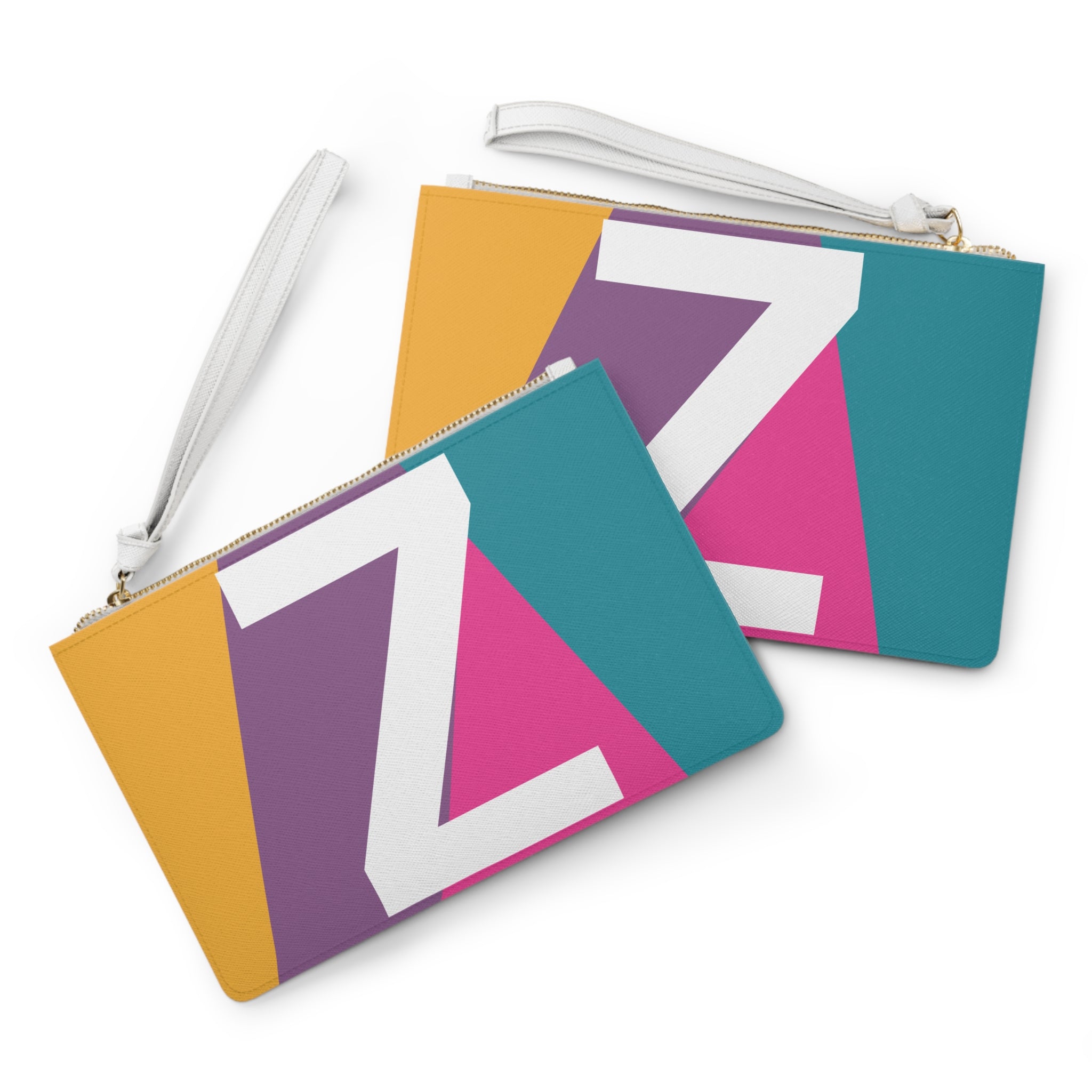 Monogram 'Z' Colorblock Clutch Bag — Bold Geometric Wristlet for Everyday & Gifts