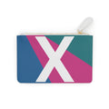 Initial X Mini Clutch — Colorblock Monogram Wristlet Wallet