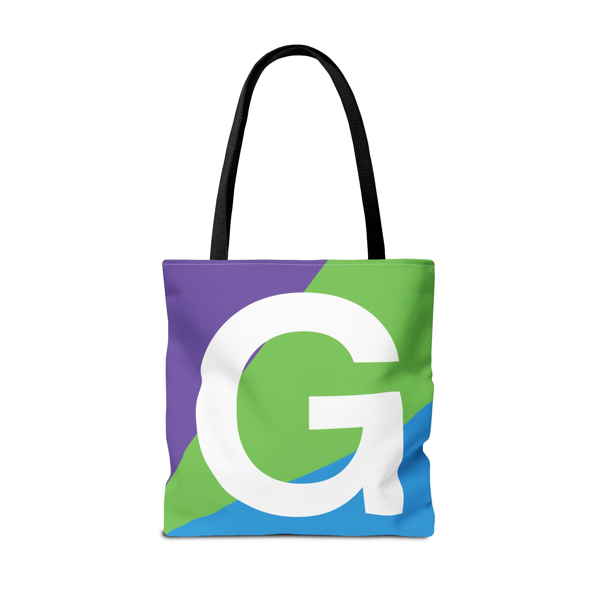 Monogram 'G' Colorblock Tote Bag — Personalized Initial G Shoulder Tote