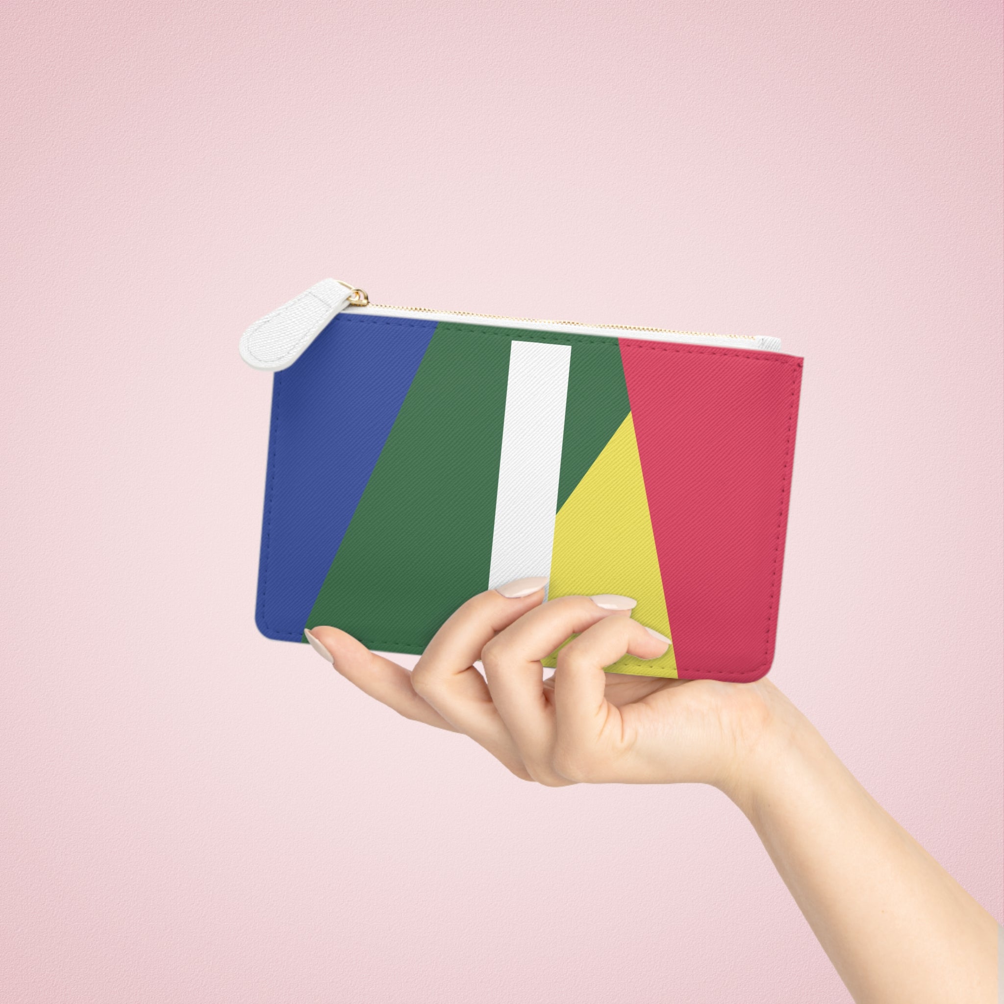 Initial I Mini Clutch — Colorblock Monogram Wristlet Wallet