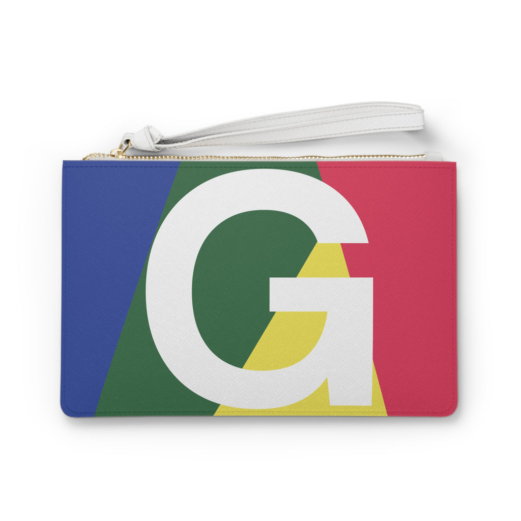 Monogram 'G' Colorblock Clutch Bag — Bold Geometric Wristlet for Everyday & Gifts