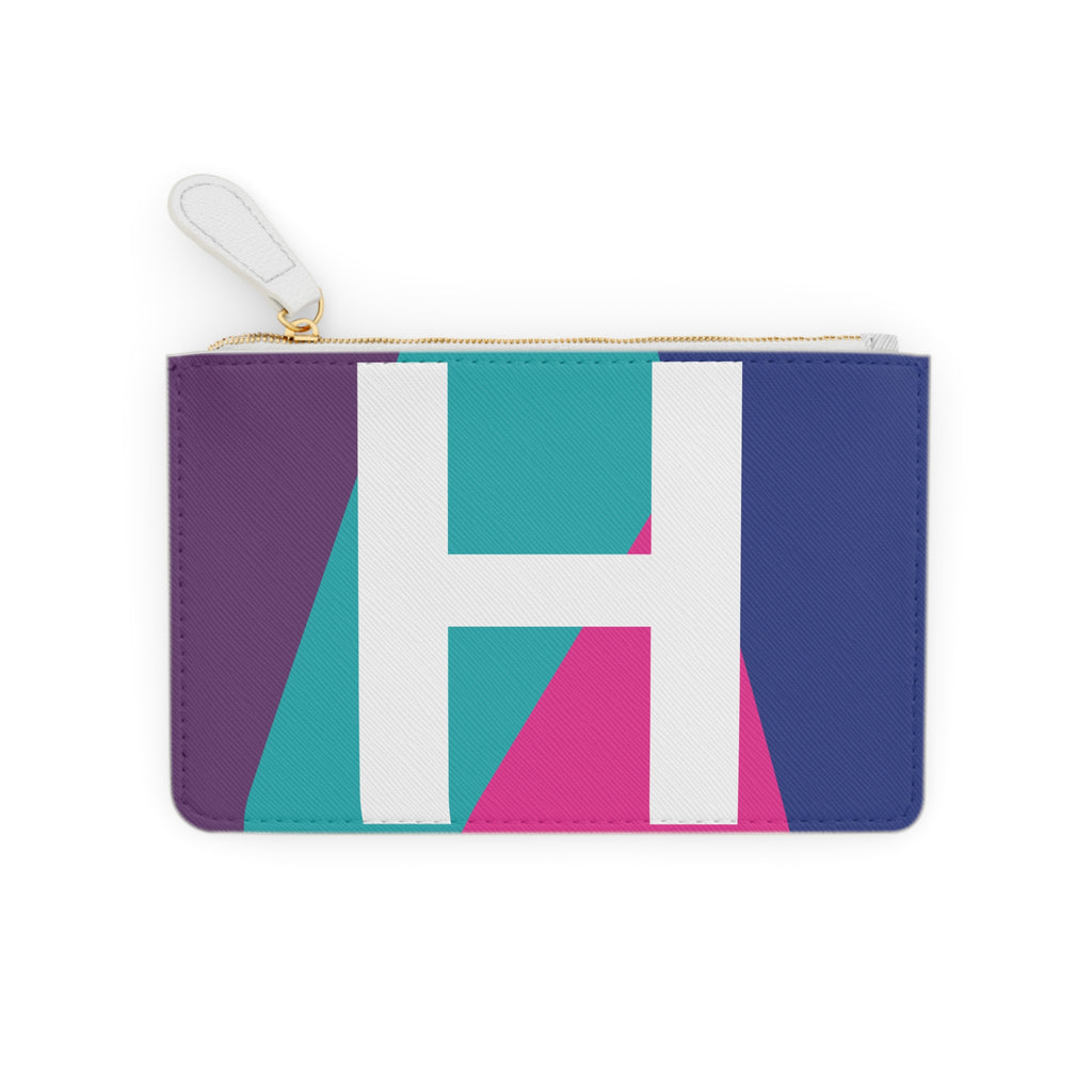 Initial H Mini Clutch — Colorblock Monogram Wristlet Wallet