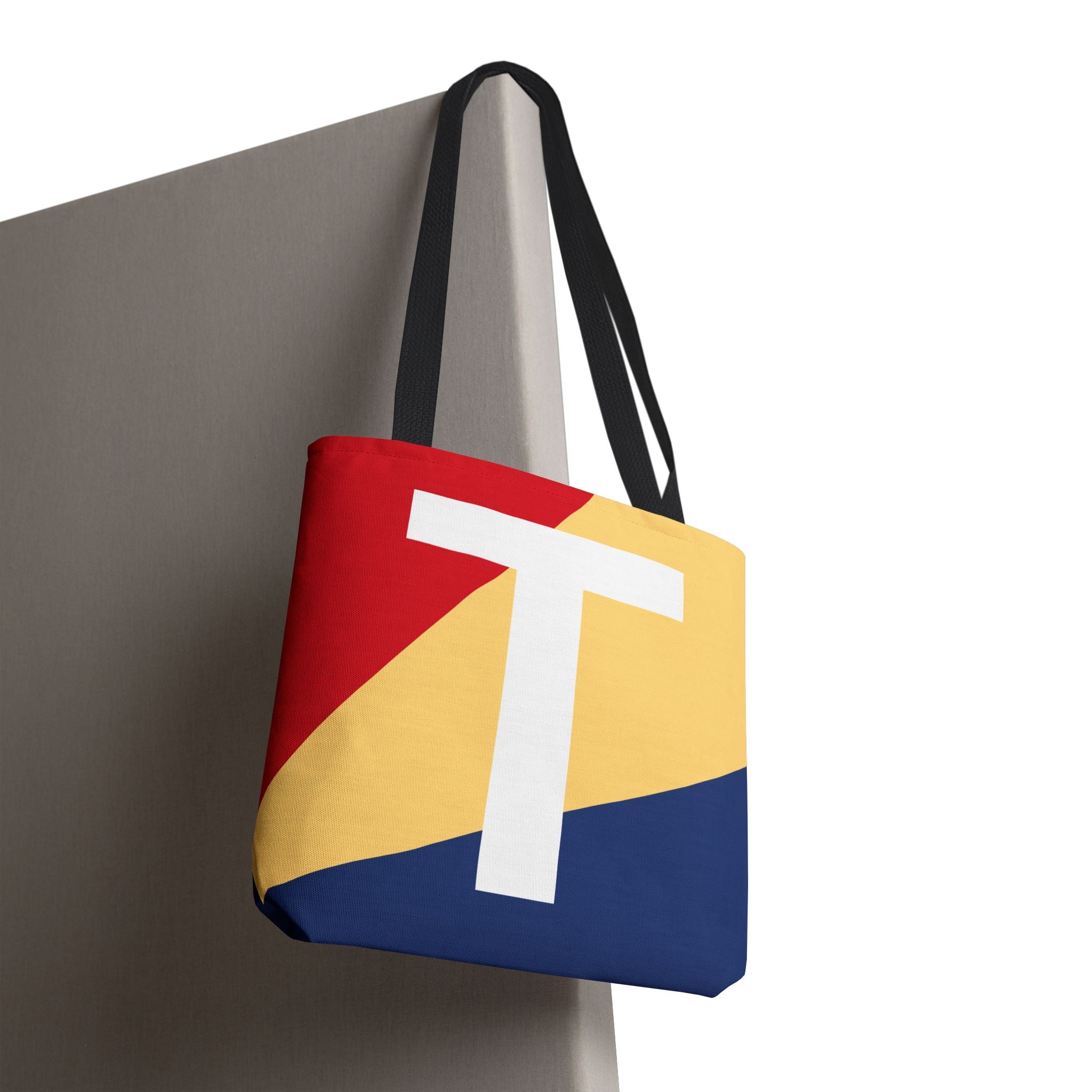 Monogram 'T' Colorblock Tote Bag — Personalized Initial T Shoulder Tote