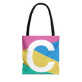 Monogram 'C' Colorblock Tote Bag — Personalized Initial C Shoulder Tote