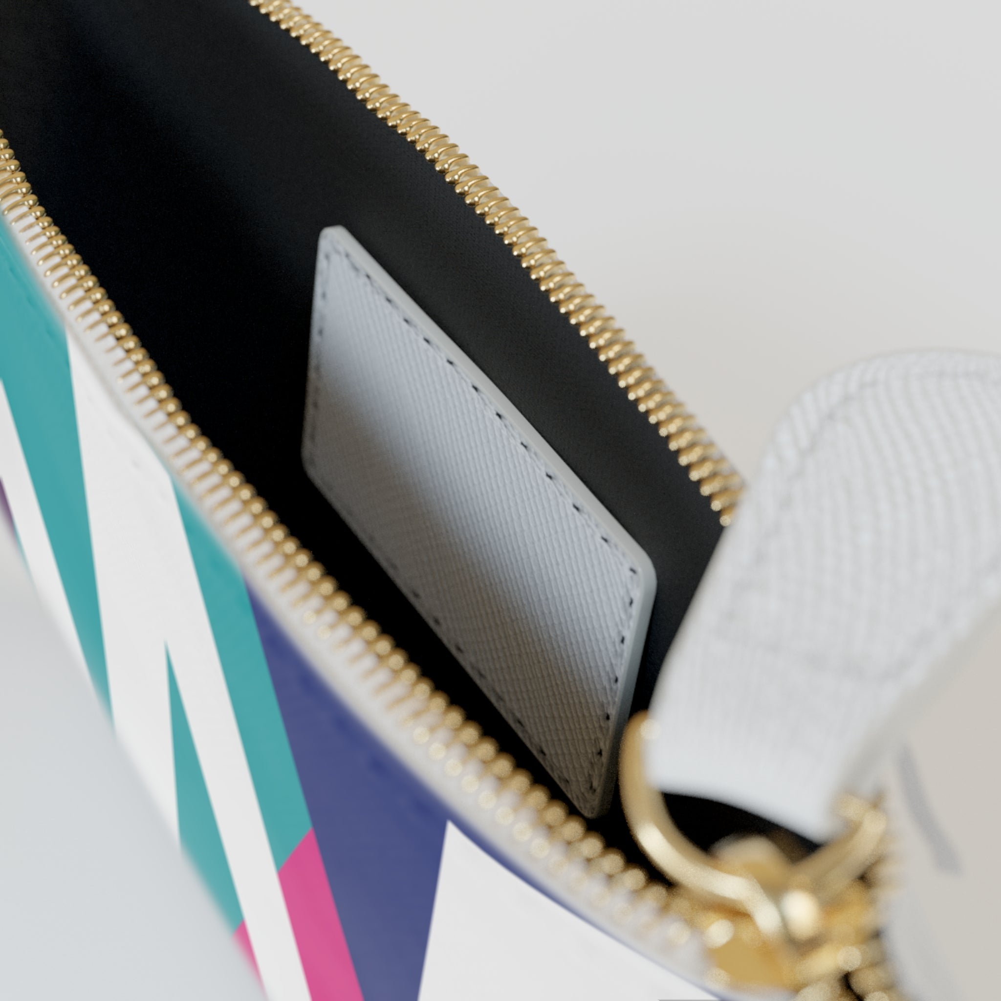 Initial W Mini Clutch — Colorblock Monogram Wristlet Wallet