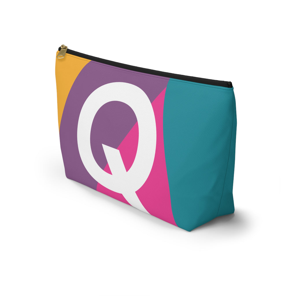 Colorblock Accessory Pouch — Monogram Q T-Bottom Cosmetic Bag