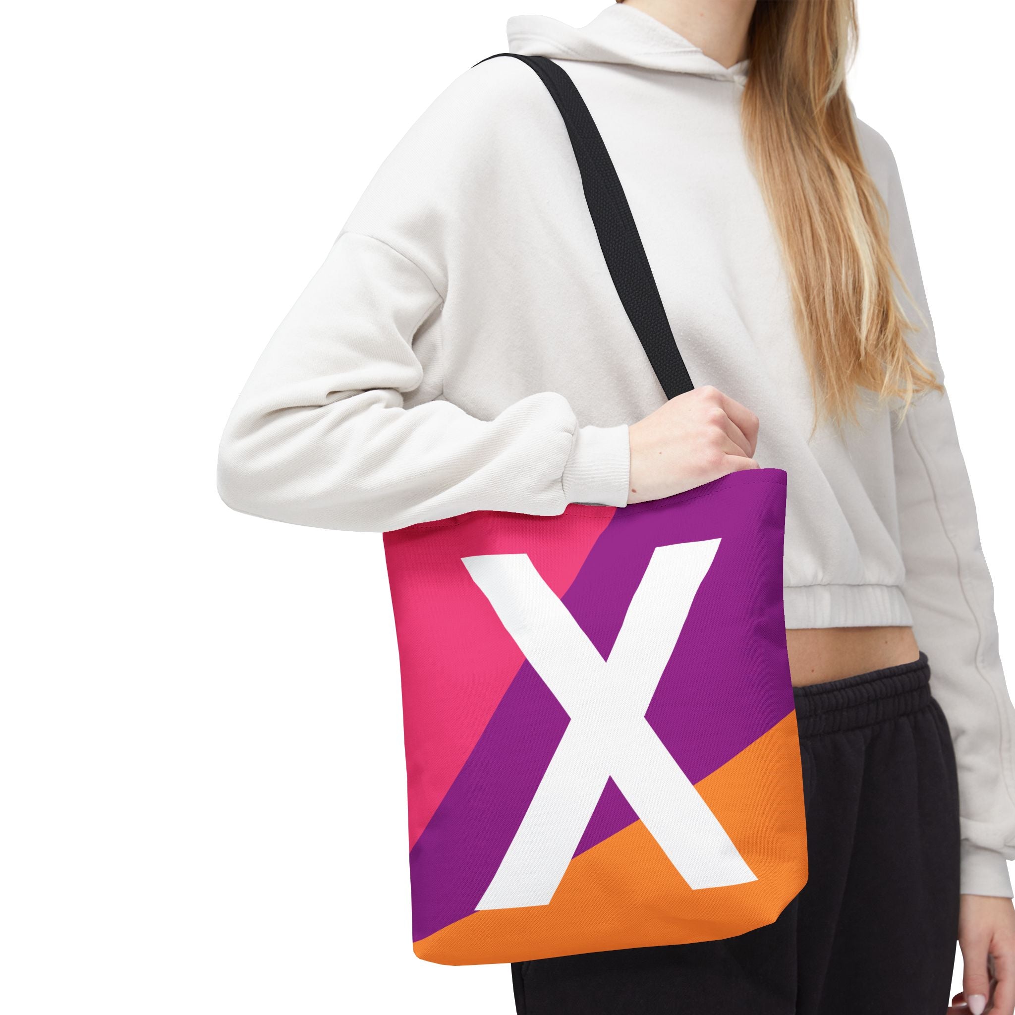 Monogram 'X' Colorblock Tote Bag — Personalized Initial X Shoulder Tote