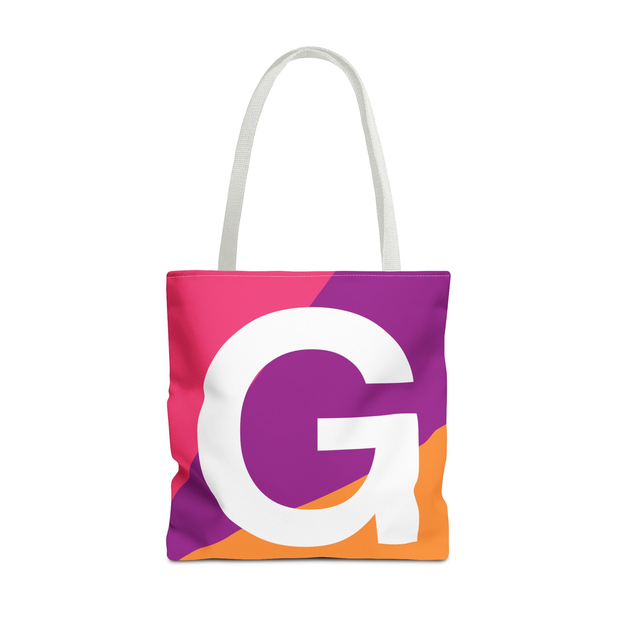 Monogram 'G' Colorblock Tote Bag — Personalized Initial G Shoulder Tote