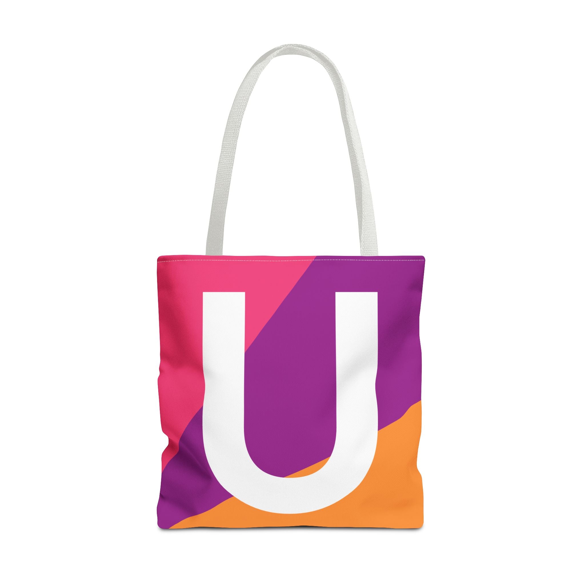 Monogram 'U' Colorblock Tote Bag — Personalized Initial U Shoulder Tote