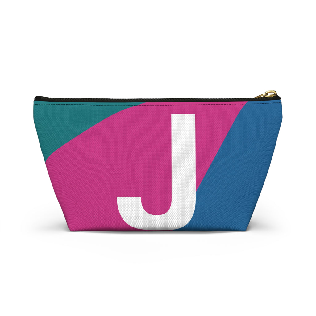 Initials Colorblock Accessory Pouch — Monogram J T-Bottom Cosmetic Bag