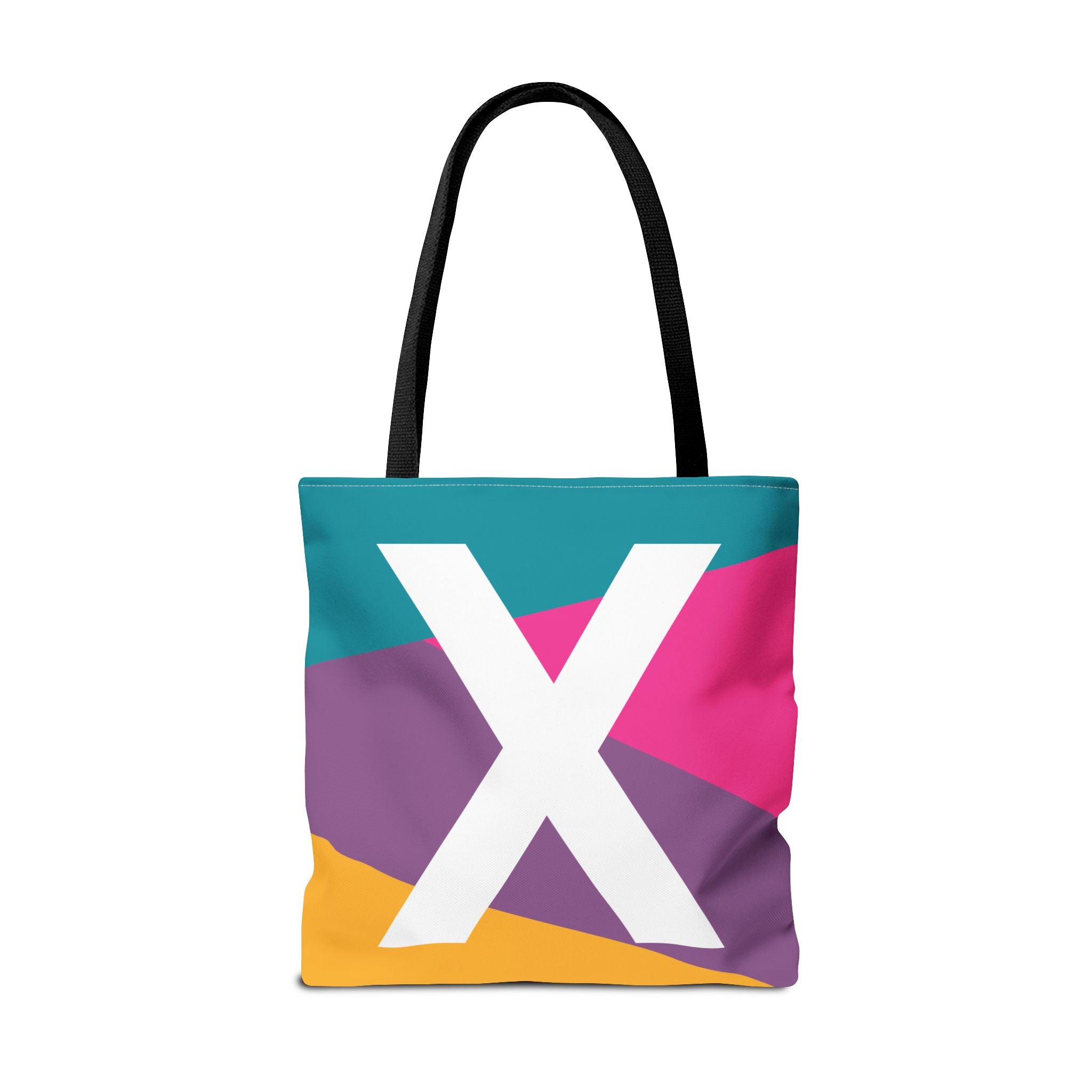 Monogram 'X' Colorblock Tote Bag — Personalized Initial X Shoulder Tote
