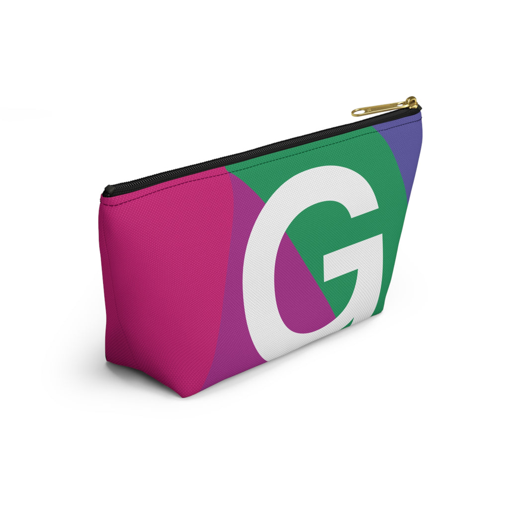 Initials Colorblock Accessory Pouch — Monogram G T-Bottom Cosmetic Bag