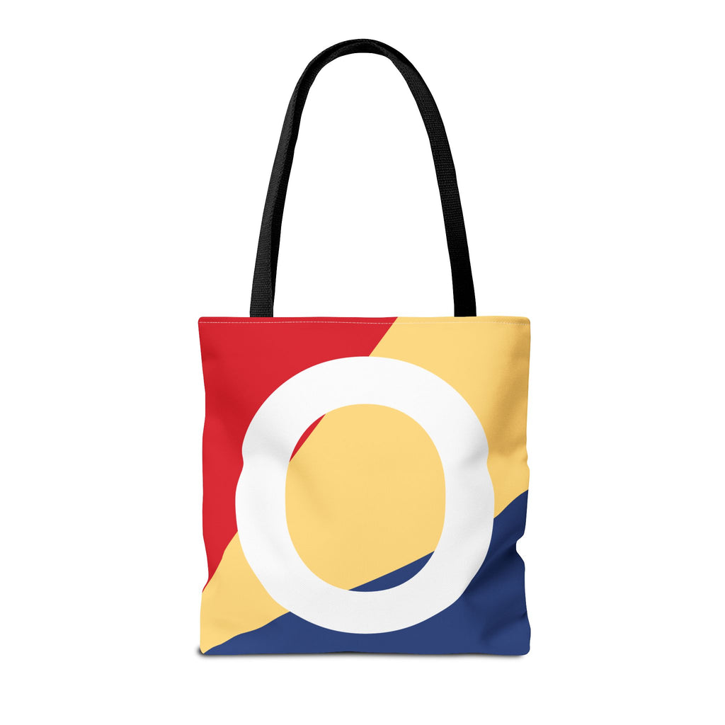 Monogram 'O' Colorblock Tote Bag — Personalized Initial O Shoulder Tote