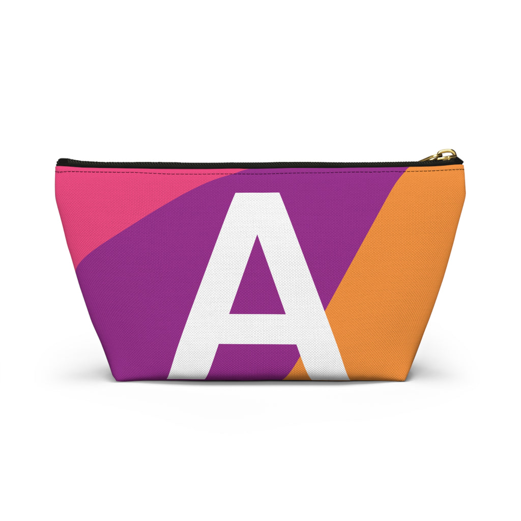Initials Colorblock Accessory Pouch — Monogram A T-Bottom Cosmetic Bag