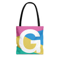 Monogram 'G' Colorblock Tote Bag — Personalized Initial G Shoulder Tote