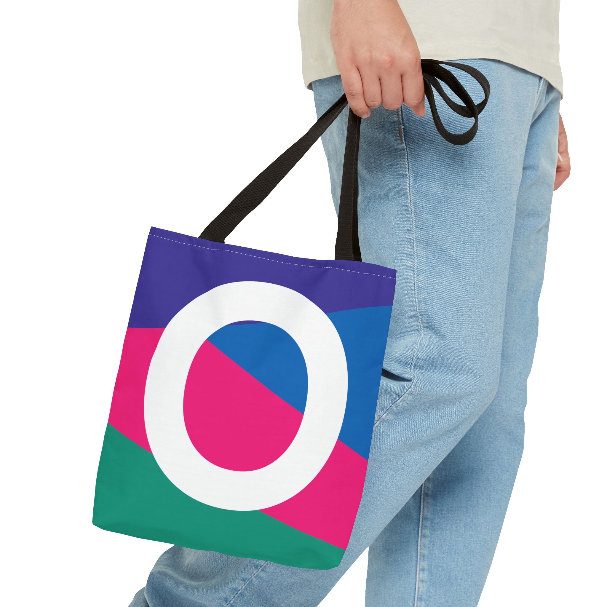 Monogram 'O' Colorblock Tote Bag — Personalized Initial O Shoulder Tote