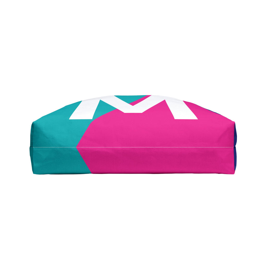 Personalized 'M' Colorblock Tote Bag — Monogram Weekender Tote