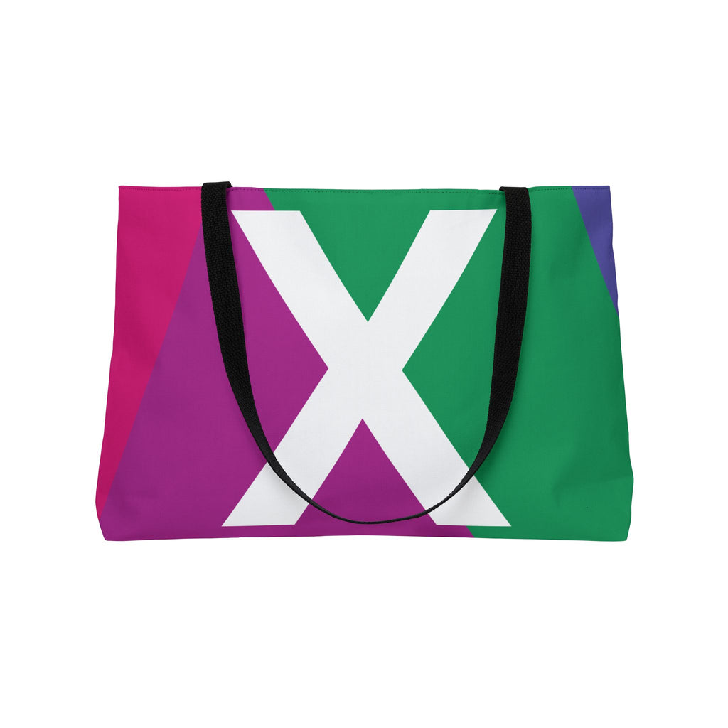 Personalized 'X' Colorblock Tote Bag — Monogram Weekender Tote