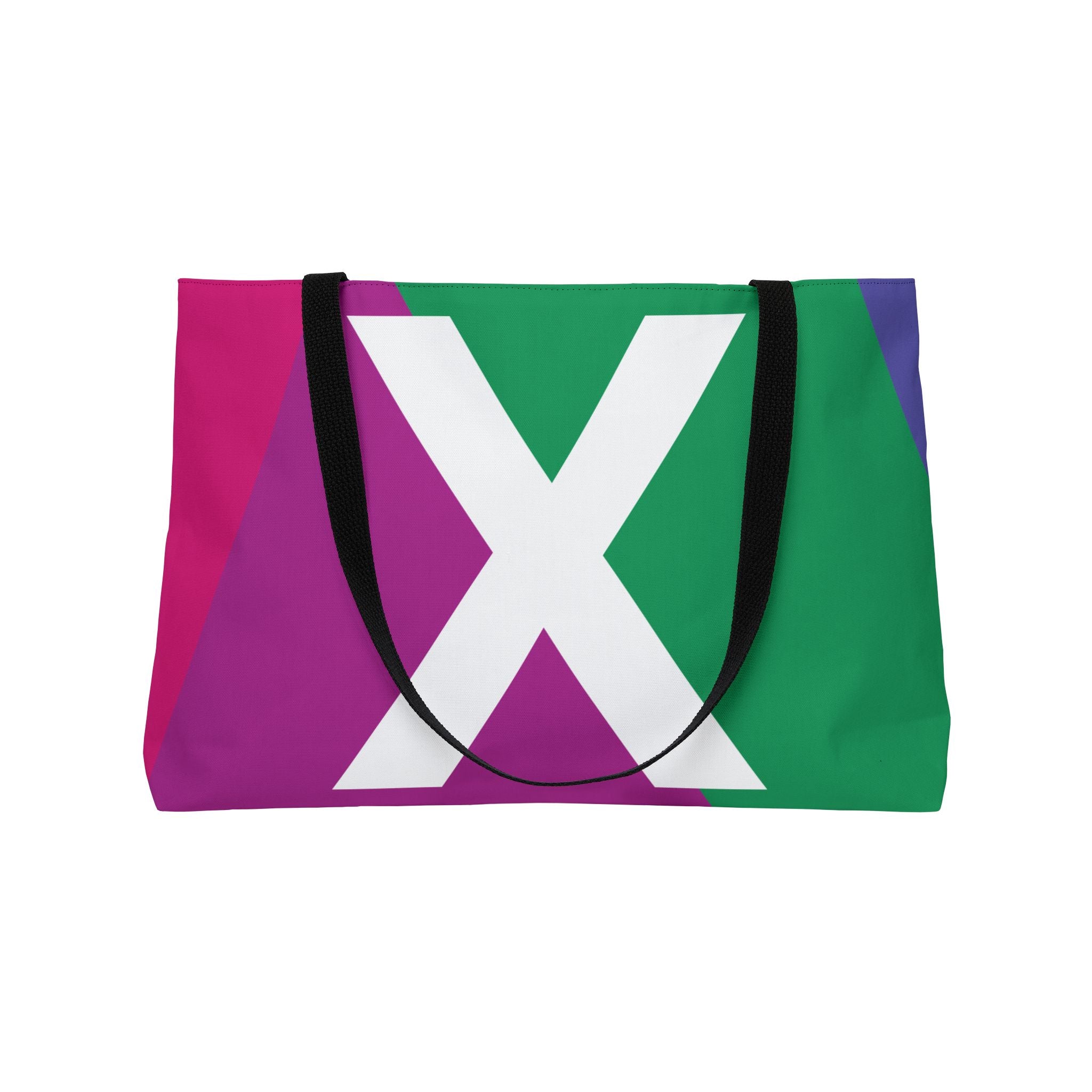 Personalized 'X' Colorblock Tote Bag — Monogram Weekender Tote