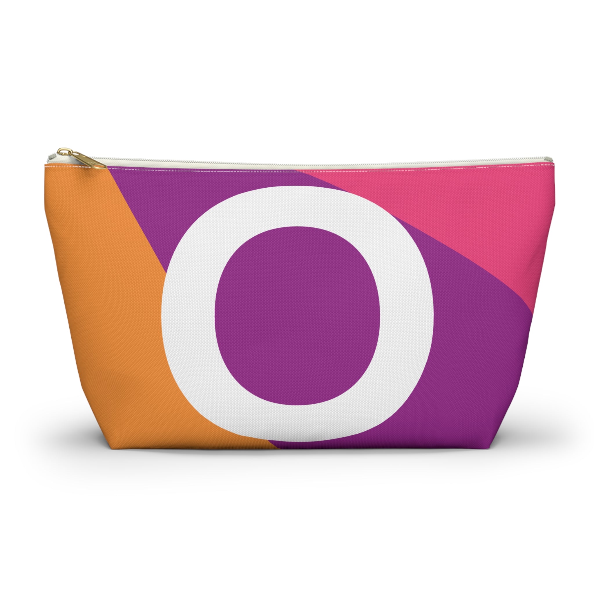 Initials Colorblock Accessory Pouch — Monogram O T-Bottom Cosmetic Bag