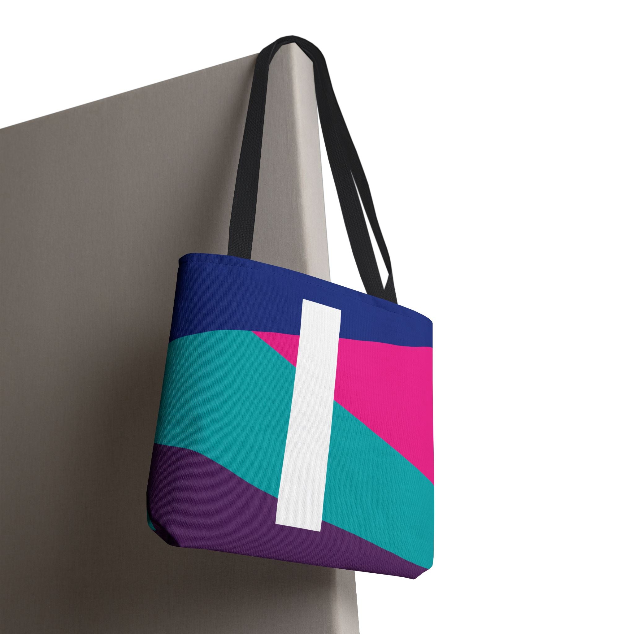 Monogram 'I' Colorblock Tote Bag — Personalized Initial I Shoulder Tote